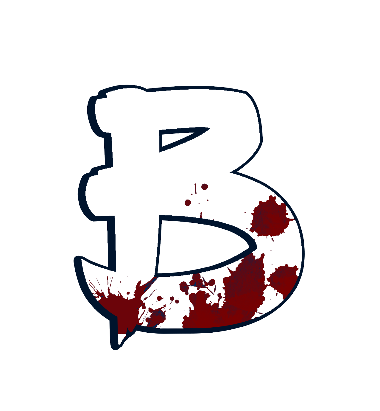 The letter "b" splattered with blood, reminiscent of a Braille message left by Watson.