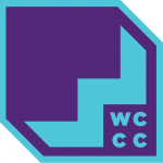 Wcc logo in blue and purple.