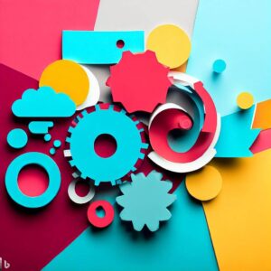 Abstract image of vibrant colors and shapes for marketing.