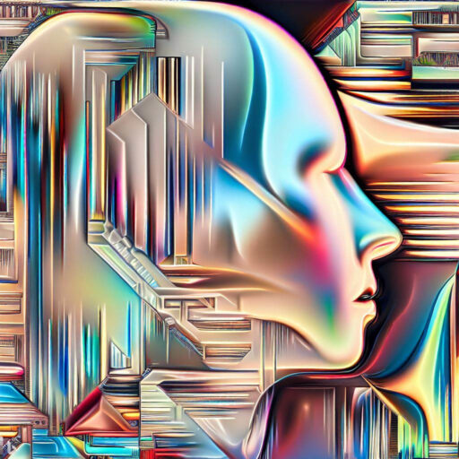 A vibrant digital image portraying a woman's head.
