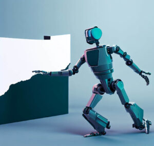 A robot is standing in front of a graph, demonstrating Oregon's top digital marketing strategies.