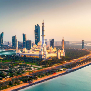 The grand mosque in Abu Dhabi.