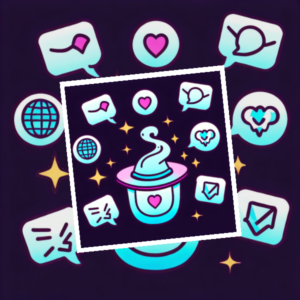A picture of a magic mug with various icons around it, showcasing tips and case studies on leveraging TikTok for business.