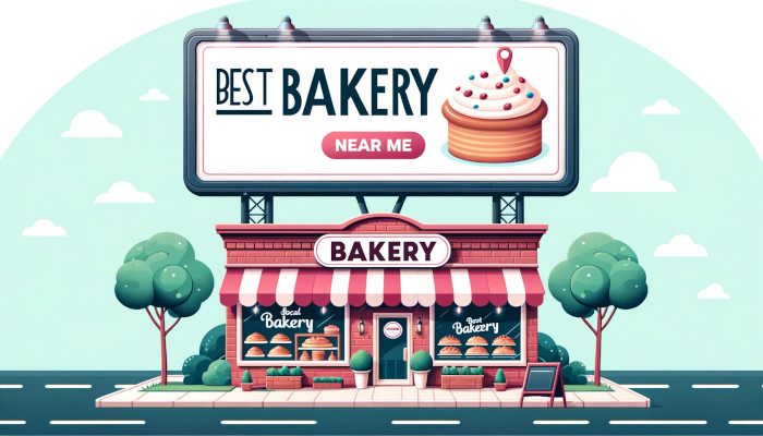 A bakery with a sign that says best bakery, known for its stellar organic SEO results in a competitive landscape.