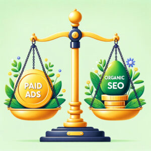 Comparing organic SEO and paid ads in the competitive landscape.