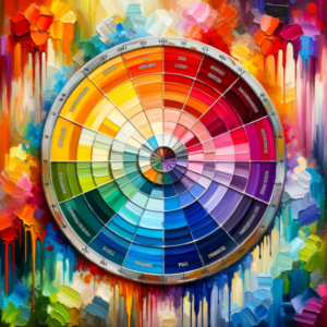 A colorful painting illustrating the influence of color in branding and consumer behavior.