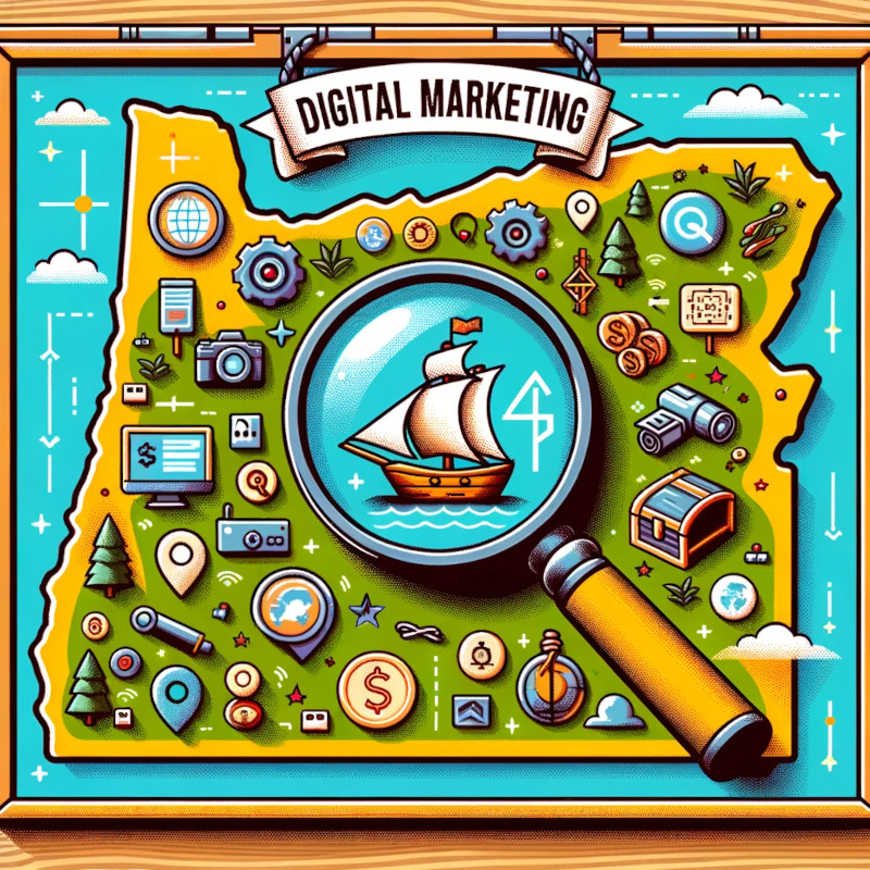 Your Guide to the Best Digital Marketing Agency in Oregon, utilizing a magnifying glass.