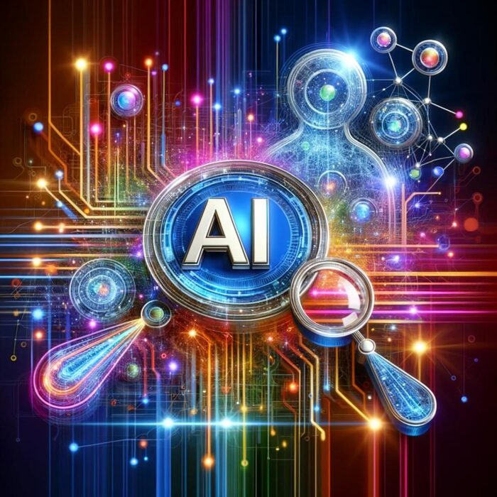 The AI logo on an eye-catching and vibrant background, showcasing emerging trends.