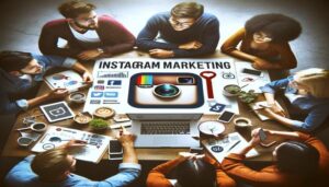 A group of people sitting around a table, discussing Advanced Strategies for Mastering Instagram Marketing.
