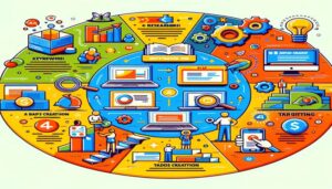 A circle showcasing various icons representing Marketing Services and SEM.