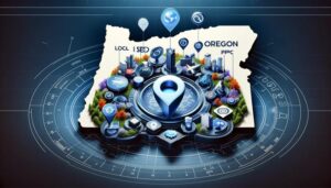A map of the state of Oregon with icons showcasing key strategies.