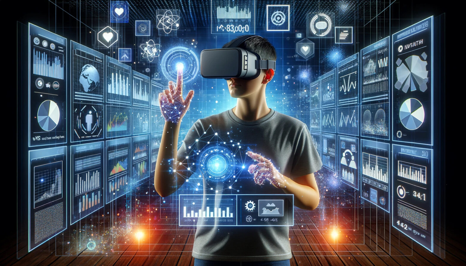 A person experiencing a comprehensive understanding of virtual reality through wearing goggles.